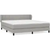 vidaXL Boxspring met matras stof lichtgrijs 160x200 cm