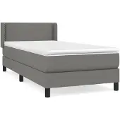 vidaXL Boxspring met matras stof donkergrijs 100x200 cm