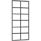 vidaXL Schuifdeur 90x205 cm ESG-glas en aluminium zwart