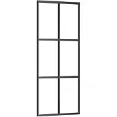 vidaXL Schuifdeur 76x205 cm ESG-glas en aluminium zwart