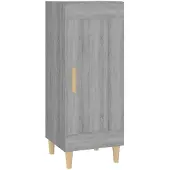 vidaXL Dressoir 34,5x34x90 cm bewerkt hout grijs sonoma eikenkleurig