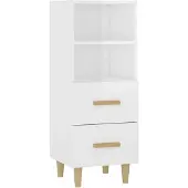 vidaXL Dressoir 34,5x34x90 cm bewerkt hout hoogglans wit