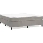 vidaXL Boxspring bed 180x200 cm fluweel lichtgrijs