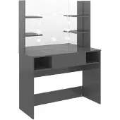 vidaXL Kaptafel met LED-verlichting 100x40x135 cm MDF glanzend grijs
