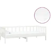vidaXL Slaapbank met matras massief grenenhout wit 90x200 cm