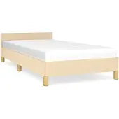 vidaXL Bedframe met hoofdeinde zonder matras 90x190 cm stof crème