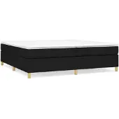 vidaXL Boxspring bed stof zwart 200x200 cm
