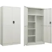 vidaXL Lockerkast 90x40x180 cm staal lichtgrijs