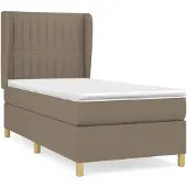 vidaXL Boxspring met matras stof taupe 90x190 cm
