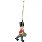 Clayre & Eef Kersthanger Soldaat 8 cm Rood Polyresin Kerstboomversiering Rood Kerstboomversiering