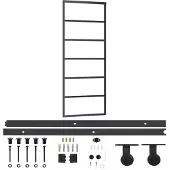 vidaXL Schuifdeur met beslag 76x205 cm aluminium en ESG-glas
