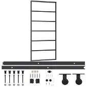 vidaXL Schuifdeur met beslag 90x205 cm aluminium en ESG-glas