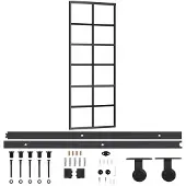 vidaXL Schuifdeur met beslag 76x205 cm aluminium en ESG-glas