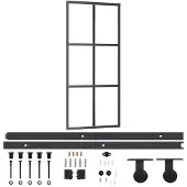 vidaXL Schuifdeur met beslag 90x205 cm aluminium en ESG-glas