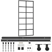 vidaXL Schuifdeur met beslag 90x205 cm aluminium en ESG-glas