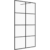 vidaXL Inloopdouchewand 115x195 cm ESG-glas transparant en zwart