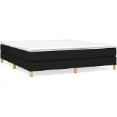 vidaXL Boxspring met matras stof zwart 180x200 cm