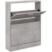 vidaXL Schoenenkast 59x17x81 cm bewerkt hout betongrijs
