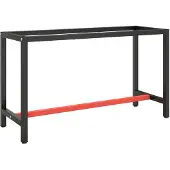 vidaXL Werkbankframe 140x50x79 cm metaal matzwart en matrood