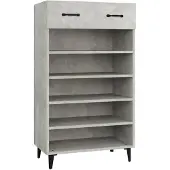 vidaXL Schoenenkast 60x35x105 cm bewerkt hout betongrijs
