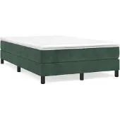 vidaXL Boxspring bed 120x200 cm fluweel donkergroen