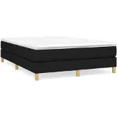 vidaXL Boxspring bed stof zwart 140x200 cm