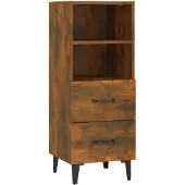 vidaXL Dressoir 34,5x34x90 cm bewerkt hout gerookt eikenkleurig