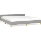 vidaXL Bedframe zonder matras stof lichtgrijs 180x200 cm