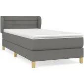 vidaXL Boxspring met matras stof donkergrijs 80x200 cm