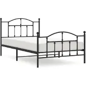 vidaXL Bedframe met hoofd- en voeteneinde metaal zwart 100x200 cm