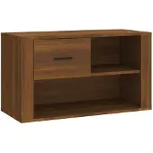 vidaXL Schoenenkast 80x35x45 cm bewerkt hout bruin eikenkleur