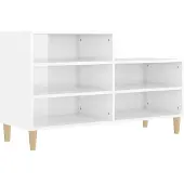 vidaXL Schoenenkast 102x36x60 cm bewerkt hout hoogglans wit