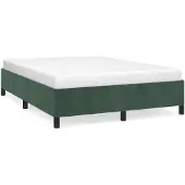 vidaXL Bedframe zonder matras 140x190 cm fluweel donkergroen