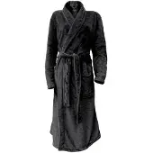 Linnick Flanel Fleece Badjas Uni - black - L