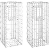 vidaXL Schanskorf palen 2 st 40x40x100 cm ijzer