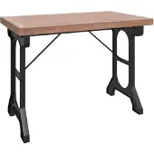 vidaXL Eettafel 110x65x82 cm massief vurenhout en ijzer