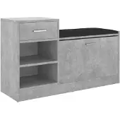 vidaXL Schoenenbank 94,5x31x57 cm bewerkt hout betongrijs
