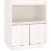 vidaXL Dressoir, wit, 60x34x75 cm, massief grenenhout