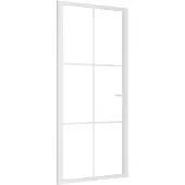 vidaXL Binnendeur 93x201,5 cm ESG-glas en aluminium wit