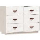 vidaXL Dressoir 100x40x75 cm massief grenenhout wit
