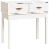 vidaXL Wandtafel 76,5x40x75 cm massief grenenhout wit