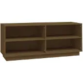 vidaXL Schoenenkast 110x34x45 cm massief grenenhout honingbruin