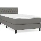 vidaXL Boxspring met matras stof donkergrijs 90x190 cm