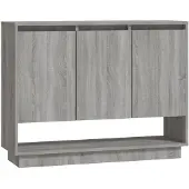 vidaXL Dressoir 97x31x75 cm bewerkt hout grijs sonoma eikenkleurig