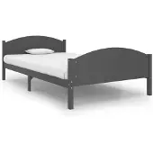 vidaXL Bedframe massief grenenhout donkergrijs 120x200 cm