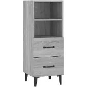 vidaXL Dressoir 34,5x34x90 cm bewerkt hout grijs sonoma eikenkleurig