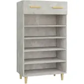 vidaXL Schoenenkast 60x35x105 cm bewerkt hout betongrijs