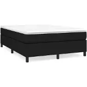 vidaXL Boxspring bed stof zwart 140x200 cm
