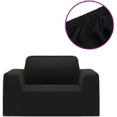 vidaXL Bankhoes stretch polyester jersey zwart