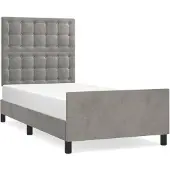 vidaXL Bedframe zonder matras 100x200 cm fluweel lichtgrijs